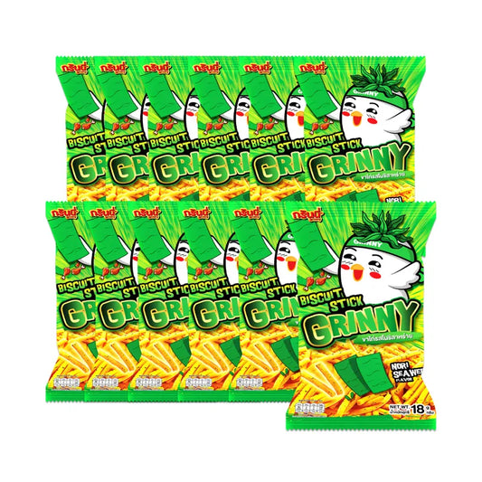 GRINNY BISCUIT STICK NORI SEAWEED FLAVOUR . (PACK 12 PCS) 18g