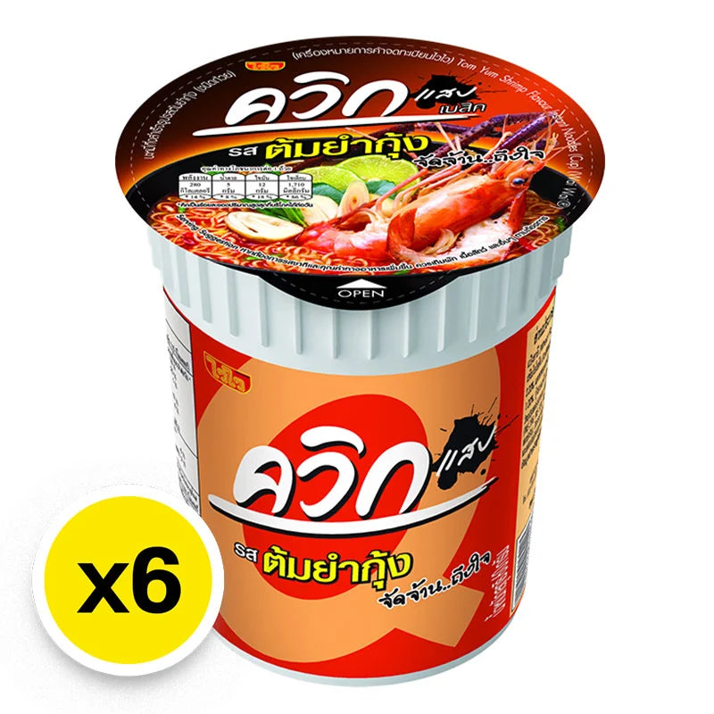 Quick Waiwai Cup Instant Noodle Tom Yum Kung 60g x6