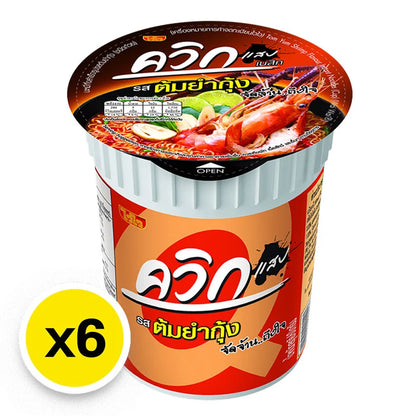 Quick Waiwai Cup Instant Noodle Tom Yum Kung 60g x6