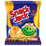 Snack Jack Spicy Volcano Scallops flavored confectionery snacks in colorful packaging with spicy scallop design.