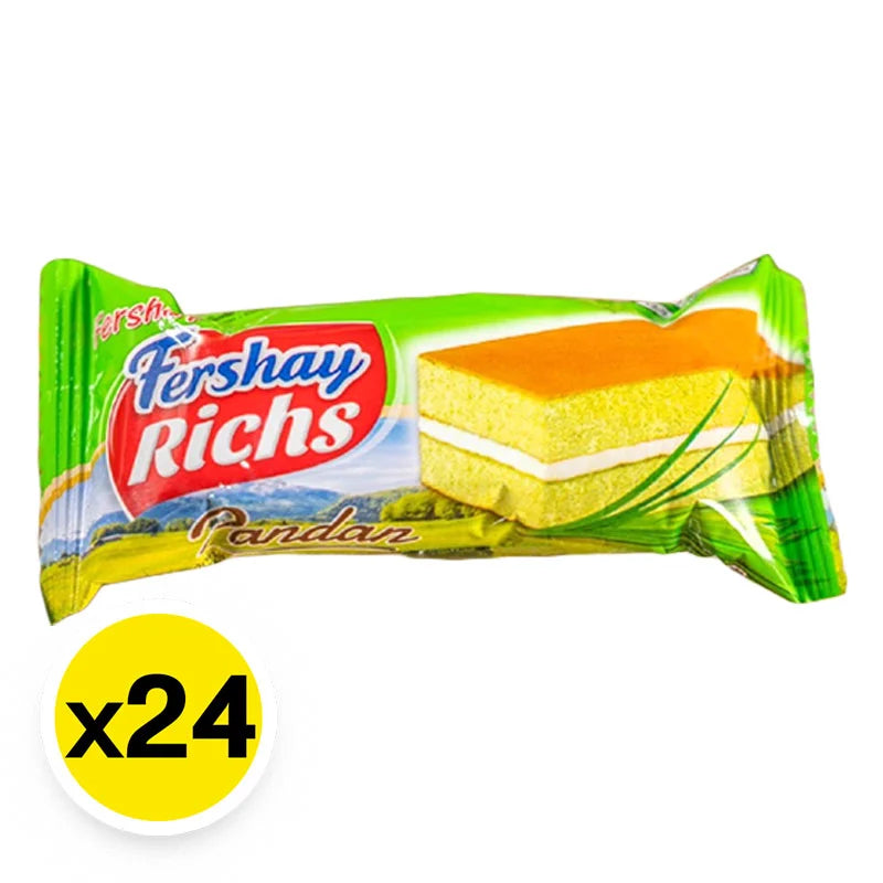 Fershay Richs Pandan Flavored Layer Cake Filled With Cream 15g