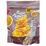 Uncle Sweet Potato Chips Japanese Apple Curry confectionery snack in a colorful package with sweet potato chips and apple curry flavor.