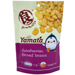 Yamata Broad Beans Crab Flavour confectionery snacks in a colorful package, showcasing the snack's crispy texture and vibrant design.