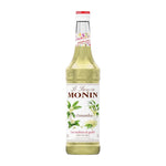 Monin Osmanthus Syrup 700ml bottle, dry grocery product with a label featuring floral design, used for flavoring beverages and desserts.