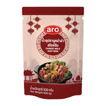ARO Mala Shabu Soup dry grocery package, 500g, showing the product label with ARO branding and vibrant soup imagery.