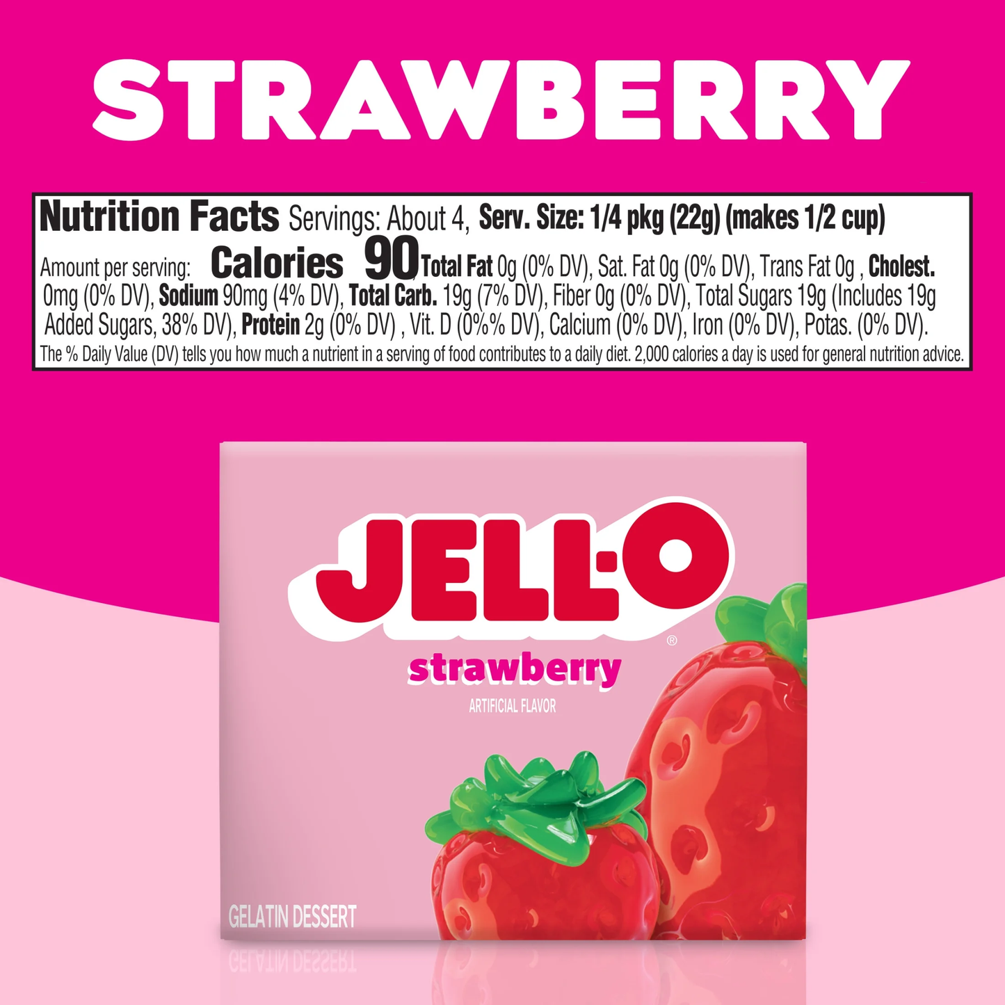 Jell-O Gelatin Dessert Mix Strawberry Flavored