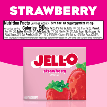 Jell-O Gelatin Dessert Mix Strawberry Flavored