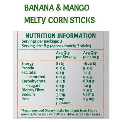 Only Organic Banana Mango Corn Sticks