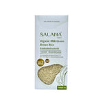 Salana Organic Milk Green Brown Rice in a bag, dry grocery product, showcasing the rice grains with green and brown hues.