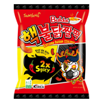 Samyang Extreme Zzaldduk snack, a colorful confectionery treat with layered, chewy texture, displayed in a close-up image.