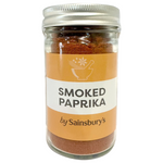 Sainsbury's smoked paprika in a spice jar, showcasing vibrant red smoked paprika powder for cooking and seasoning.