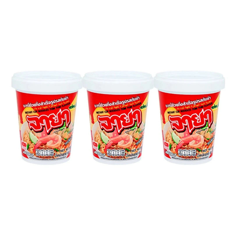 JAYA Noodle Cup Tom Yum Kung Flavor Pack Of 3 Cups 60g