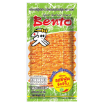 Bento Spicy Squid Seafood snack in a clear package, showcasing dried, seasoned squid pieces for seafood snack lovers.