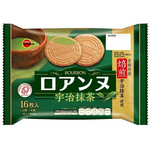 Bourbon Roanne Uji Matcha confectionery snacks featuring green tea flavor wrapped in a colorful package.