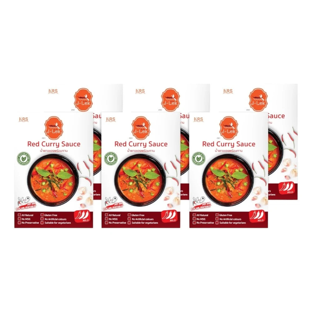 J-LEK Jae Lek Ready-to-eat Red Curry Paste Pack Of 6 Packets 250g