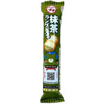 Bourbon Petit Matcha Langue De Chat, green tea flavored confectionery snack with delicate, crispy biscuit texture.