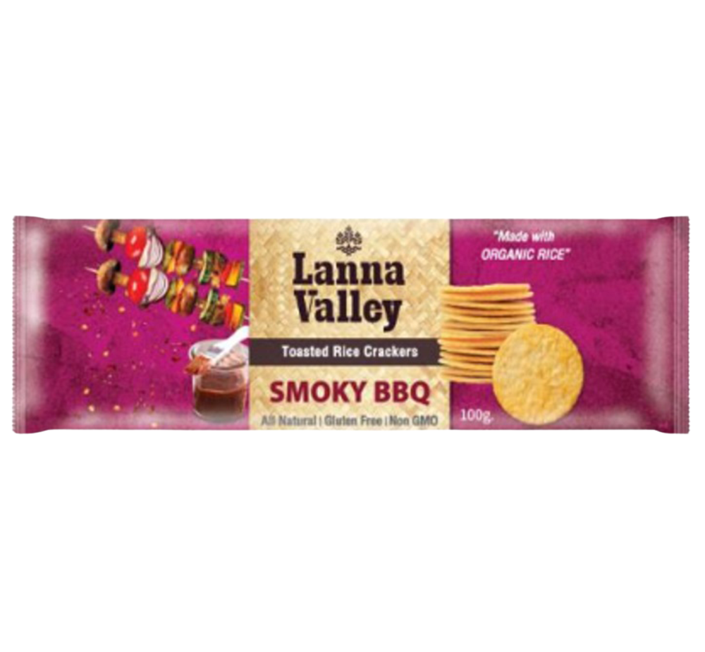 Lanna Valley Organic Rice Crackers Smoky Bbq