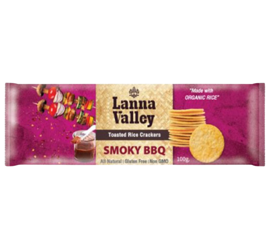 Lanna Valley Organic Rice Crackers Smoky Bbq