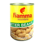Fiamma Vesuviana Butter Beans in 400g dry grocery package, showing the beans in a clear container with the product label.