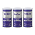 GABAN Ground Black Pepper in a clear spice jar, showing finely ground black pepper, used as a versatile dry grocery seasoning.