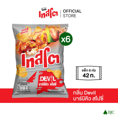 Tasto Crispy Potato Chips Devil BBQ Max Spicy 42g x6