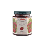 Jar of Darbo Raspberry Double Fruit Jam with fresh raspberries and fruit spread visible on the label.
