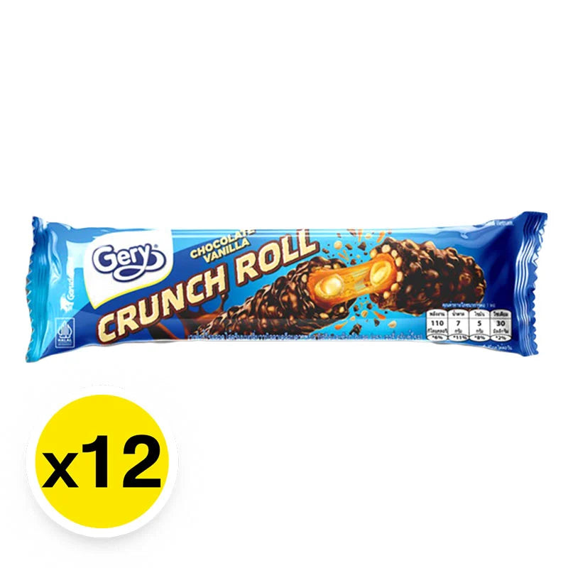 Gery Crunch Roll Wafer Filled With Milk Vanilla And Coated