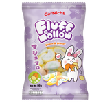 Corniche Fluffmallow Lemon Orange confectionery snacks with fluffy texture and citrus flavor, displayed in bright packaging.