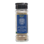 Raitip White Pepper Powder in a clear jar, close-up view showing the fine white spice for cooking and seasoning.