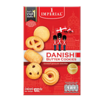 Imperial Danish Butter Cookie, a golden-brown confectionery snack with buttery texture and classic round shape.