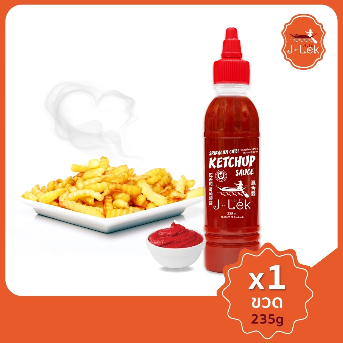 J-lek Jay Lek Sriracha Chili Sauce Mixed With Tomatoes 235g