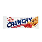 Sante Musli Bar Cranberry in a wrapper, showcasing the healthy snack with cranberries and oats on the packaging.