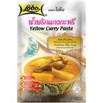 Lobo Yellow Curry Paste in a jar, fresh and vibrant, ideal for making flavorful Thai-style curry dishes.