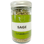 Fresh Sainsbury's sage herb in a grocery package, showcasing vibrant green leaves for culinary use.
