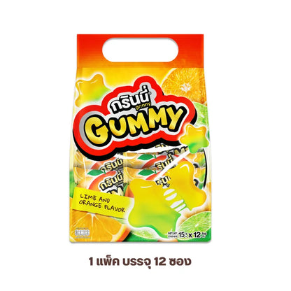 Grinny Pectin Gummy Star Lime And Orange Flavor 15g x3