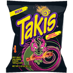 Takis Dragon Sweet Chilli Tortilla Chips in a colorful bag, showing the spicy and sweet snack flavor with fiery red and orange design elements.