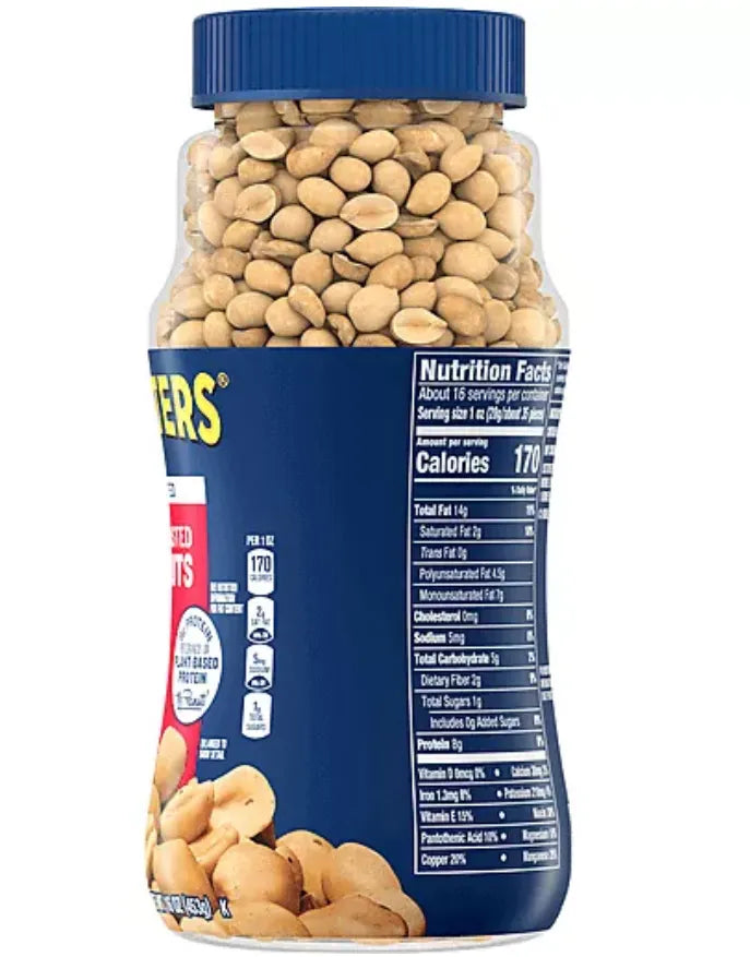 Planters Dry Roasted Unsalted Peanut 453g x3