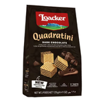 Loacker Dark Chocolate Goadra confectionery snack with rich dark chocolate coating and crispy texture, displayed in the image.