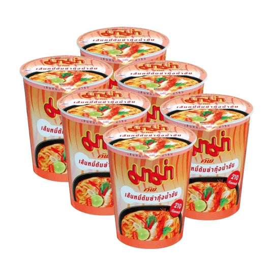 MAMA Cup Tom Yum Shrimp Creamy Noodles Pack Of 6 Cups
