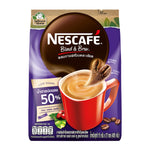 Nescafe Blend & Brew Less Sugar coffee drink in a glass with a frothy top, showcasing a smooth coffee beverage.