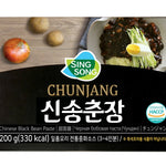 Singsong Sunjang or Black Bean Sauce 200g jar, traditional Korean dry grocery condiment with dark, rich sauce visible in the image