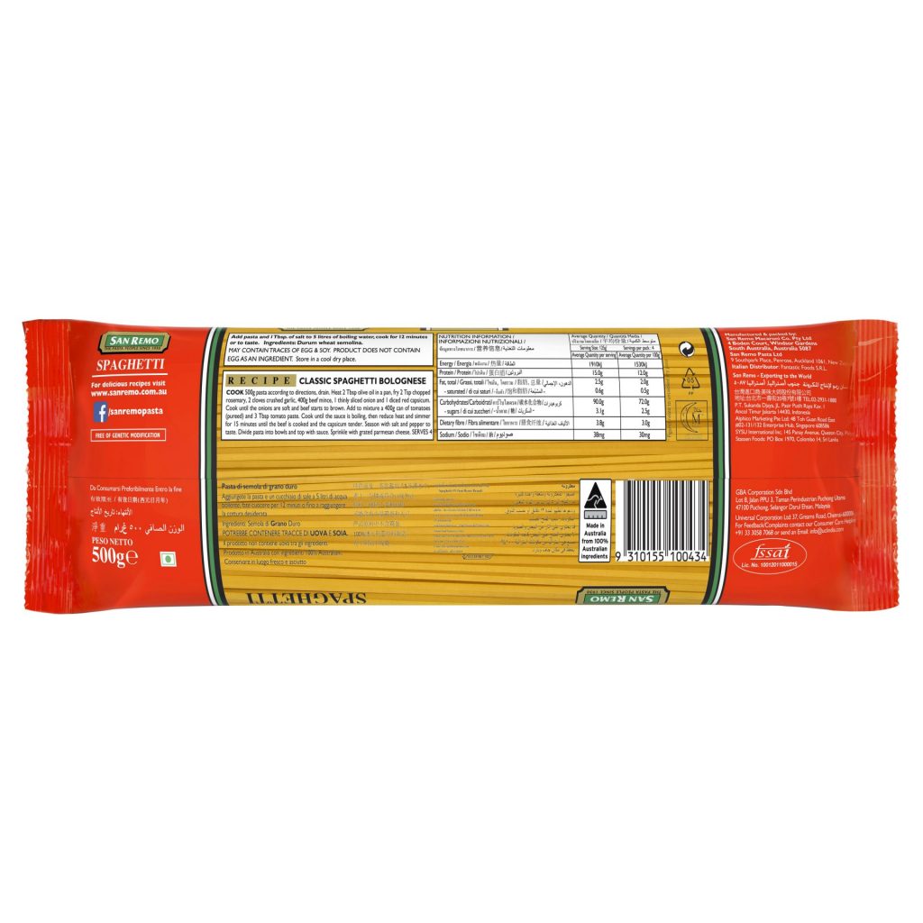 San Remo Spaghetti Pasta