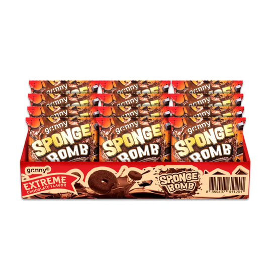 GRINNY SPONGE BOMB SNACK EXTREME CHOCOLATE FLAVOR . (PACK 12PCS)