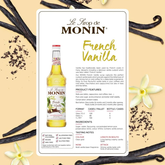 Monin French Vanilla Syrup 700ml