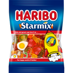 Haribo Star Mix confectionery snacks featuring colorful gummy candies in various star shapes and flavors.