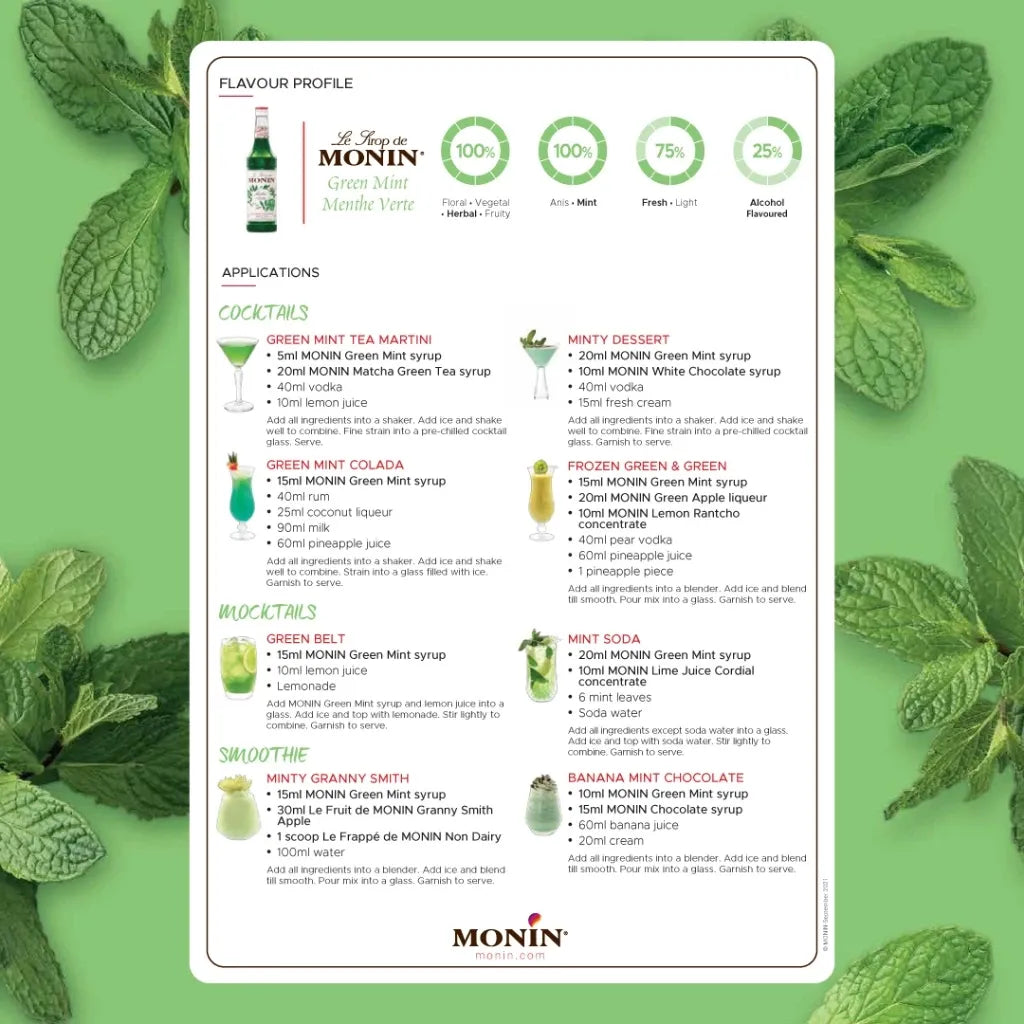 Monin Green Mint Syrup 700ml