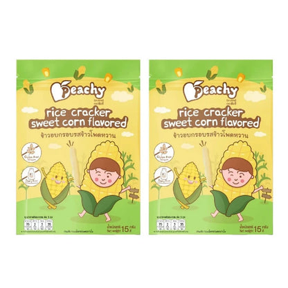 PEACHY Rice Crisps With Chocobana Flavor And Rice Crisps With