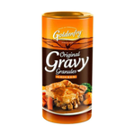 Goldenfry Chicken Gravy Granules in a jar, showing the golden-colored granules used for making flavorful chicken gravy
