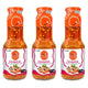 Three bottles of J-LEK Ready-Made Yum Dressing in 370g packs, showing clear labels and caps, ready for use.