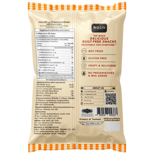 De La Lita Almond And Rice Chips Grilled Sweet Corn